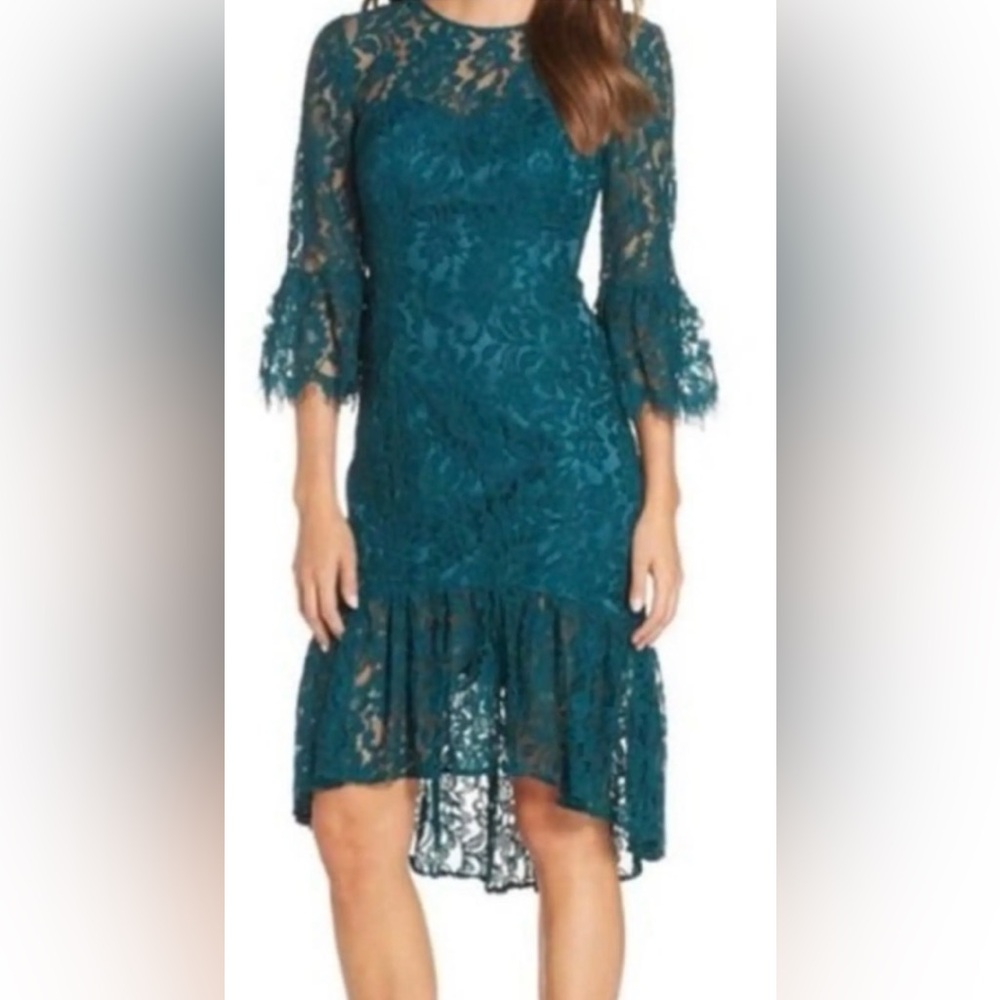 Eliza J Nordstrom Green Lace Dress